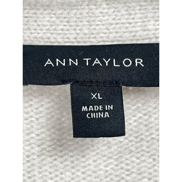 Ann Taylor Cardigan Sweater Wool Blend Sz XL Classic Preppy - Picture 4 of 7